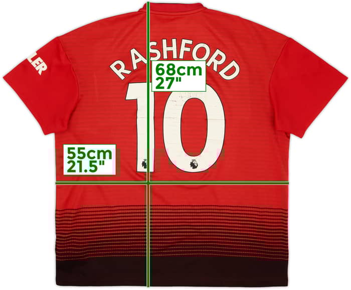 2018-19 Manchester United Home Shirt Rashford #10 - 4/10 - (L)