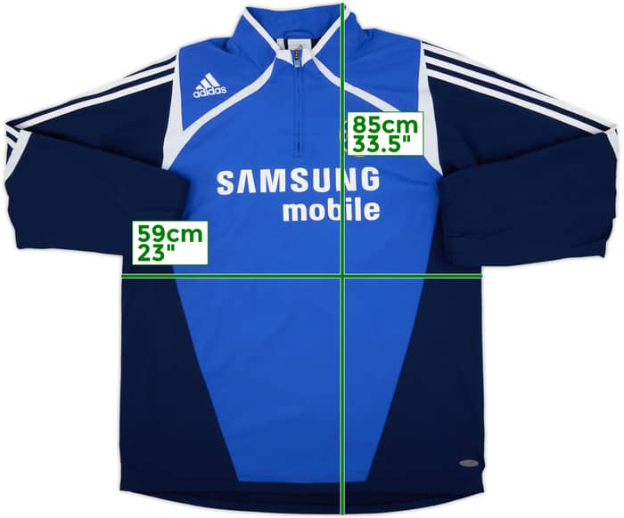 2007-08 Chelsea adidas 1/4 Zip Drill Top - 8/10 - (L)