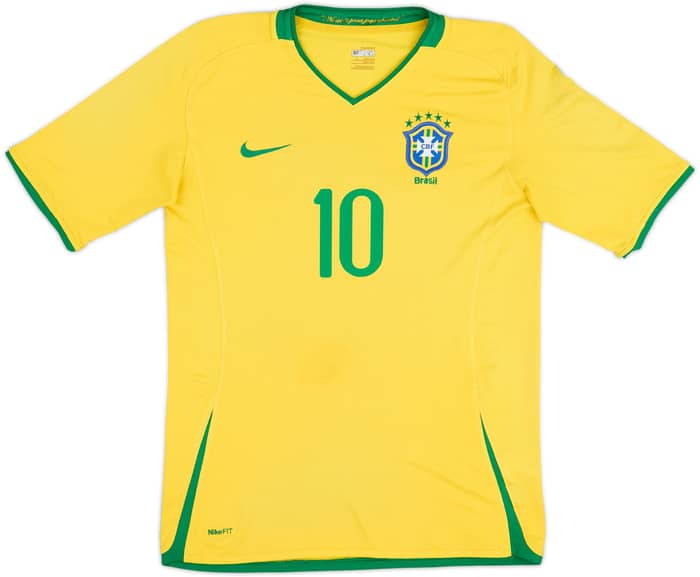 2008-10 Brazil Home Shirt Ronaldinho #10 - 6/10 - (XL.Boys)