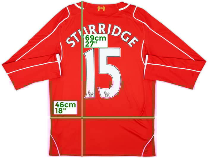 2014-15 Liverpool Home L/S Shirt Sturridge #15 - 7/10 - (S)