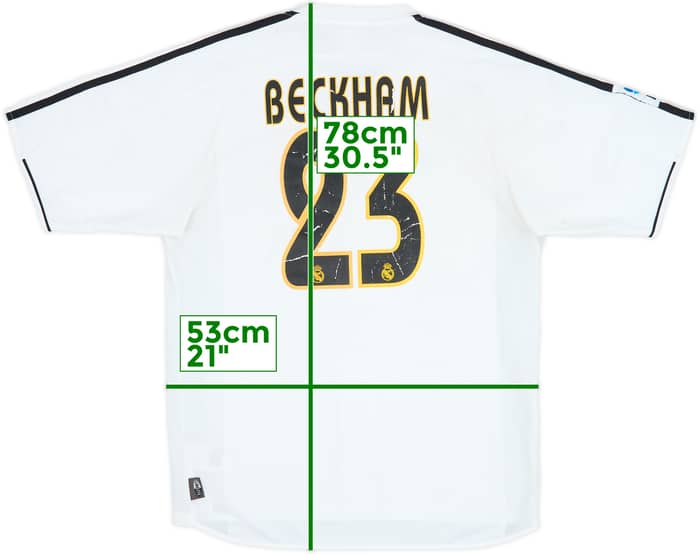 2003-04 Real Madrid Home Shirt Beckham #23 - 4/10 - (M)