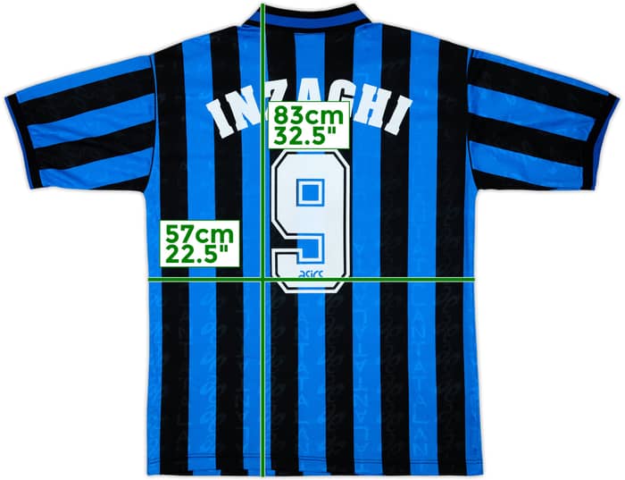 1996-97 Atalanta Home Shirt Inzaghi #9 - 9/10 - (XL)