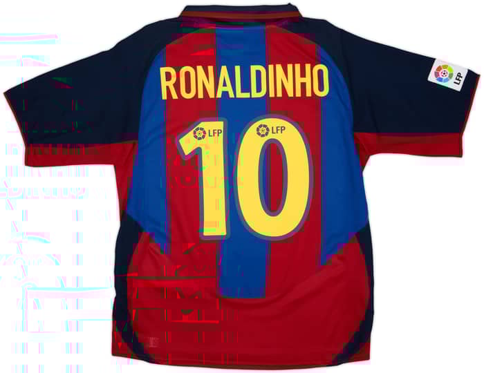 2003-04 Barcelona Home Shirt Ronaldinho #10 - 9/10 - (M)