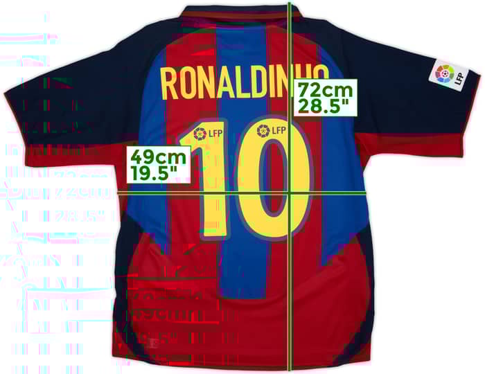 2003-04 Barcelona Home Shirt Ronaldinho #10 - 9/10 - (M)