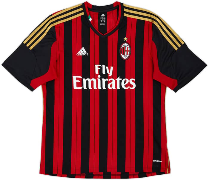 2013-14 AC Milan Home Shirt Balotelli #45 - 8/10 - (L)