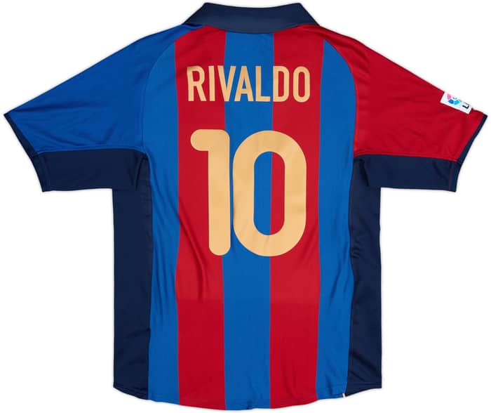 2001-02 Barcelona Home Shirt Rivaldo #10 - 8/10 - (S)
