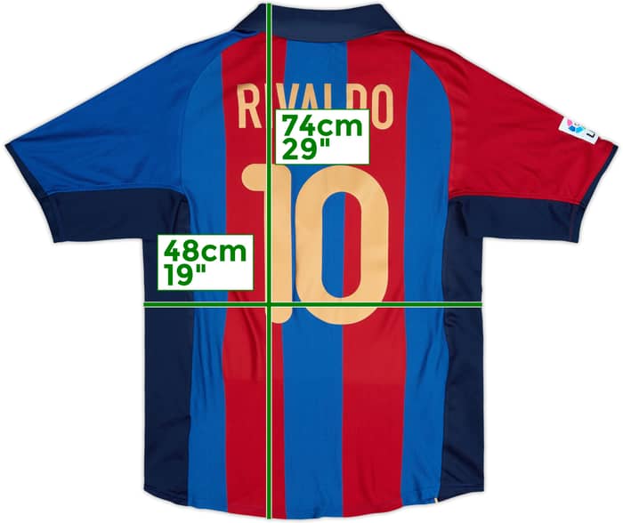 2001-02 Barcelona Home Shirt Rivaldo #10 - 8/10 - (S)