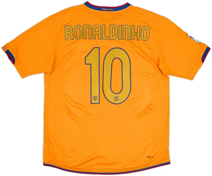 2006-08 Barcelona Away Shirt Ronaldinho #10 - 6/10 - (L)