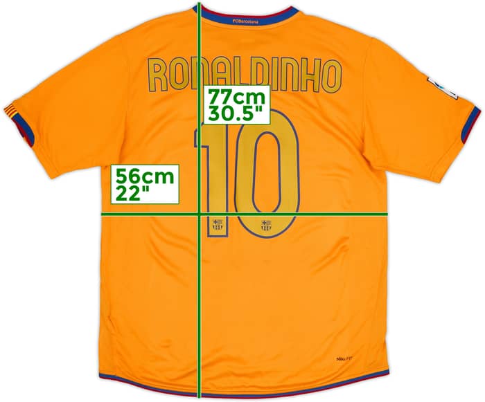 2006-08 Barcelona Away Shirt Ronaldinho #10 - 6/10 - (L)