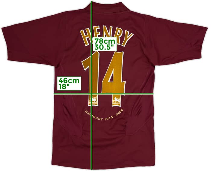 2005-06 Arsenal Home Shirt Henry #14 - 8/10 - (S)