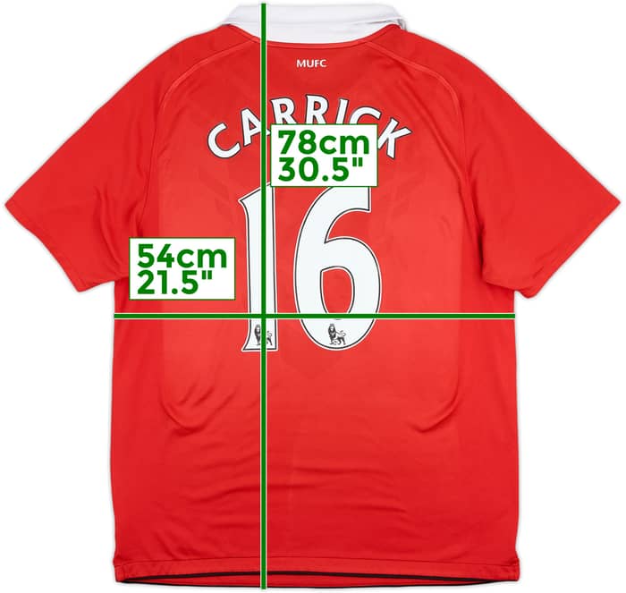 2010-11 Manchester United Home Shirt Carrick #16 - 6/10 - (L)