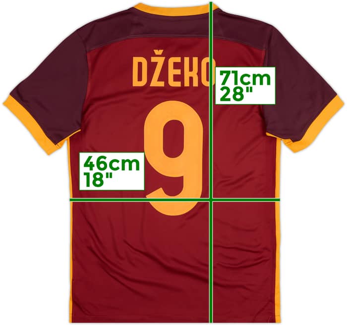 2015-16 Roma Home Shirt Dzeko #9 - 6/10 - (S)