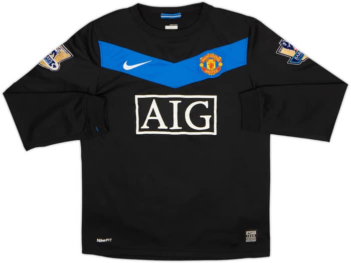 2009-10 Manchester United Away L/S Shirt Evra #3 - 7/10 - (M.Boys)