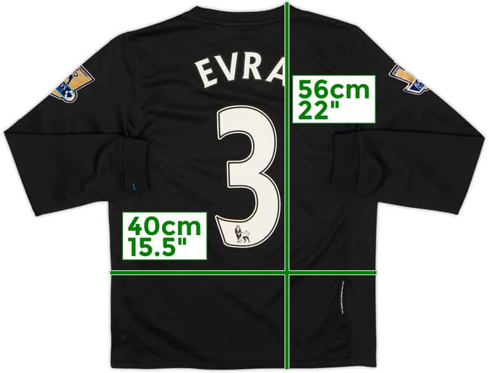 2009-10 Manchester United Away L/S Shirt Evra #3 - 7/10 - (M.Boys)