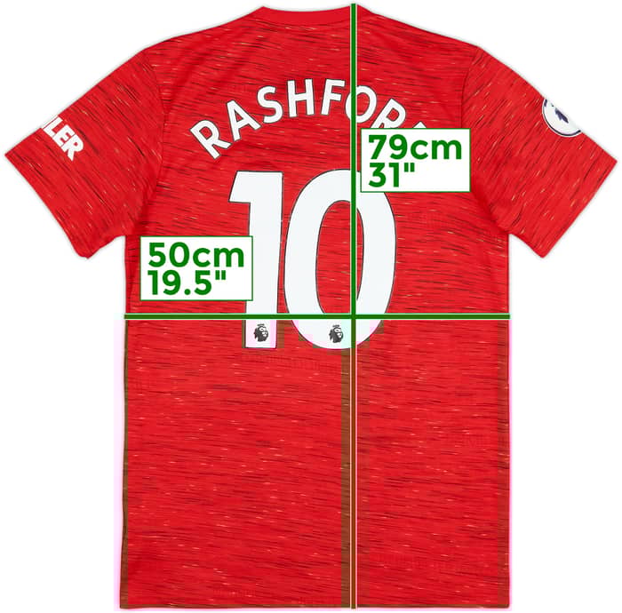 2020-21 Manchester United Home Shirt Rashford #10 - 8/10 - (M)