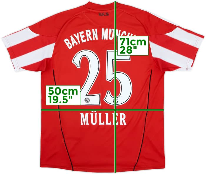 2010-11 Bayern Munich Home Shirt Muller #25 - 6/10 - (XL.Boys)