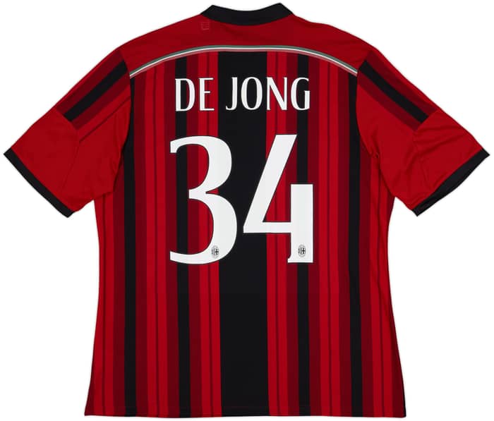 2014-15 AC Milan Home Shirt De Jong #34 (XL)