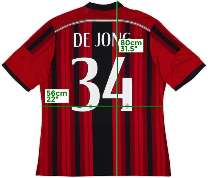 2014-15 AC Milan Home Shirt De Jong #34 (XL)