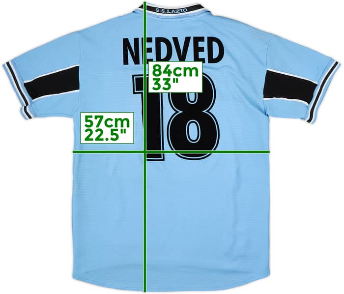 1998-00 Lazio Home Shirt Nedved #18 - 8/10 - (L)