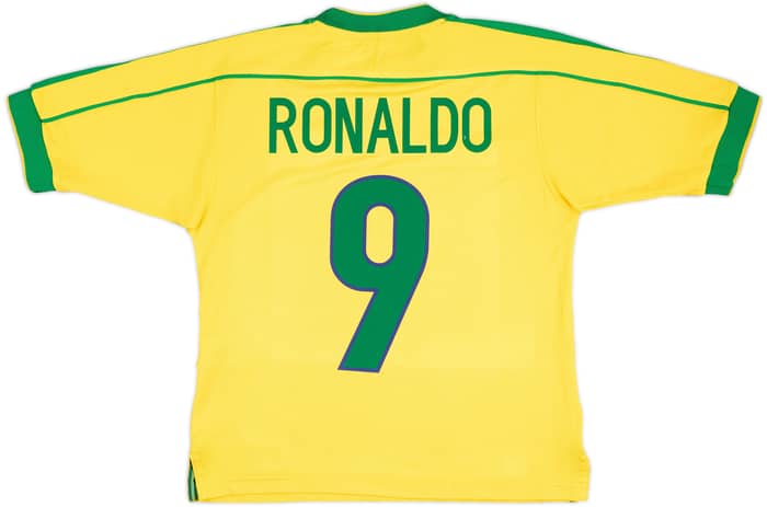 1998-00 Brazil Home Shirt Ronaldo #9 - 6/10 - (S)