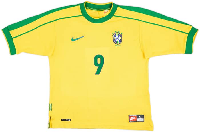 1998-00 Brazil Home Shirt Ronaldo #9 - 6/10 - (S)