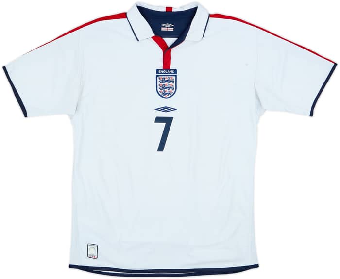 2003-05 England Home Shirt Beckham #7 - 5/10 - (L)