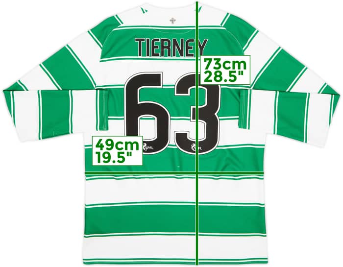 2015-16 Celtic Home L/S Shirt Tierney #63 - 6/10 - (M)