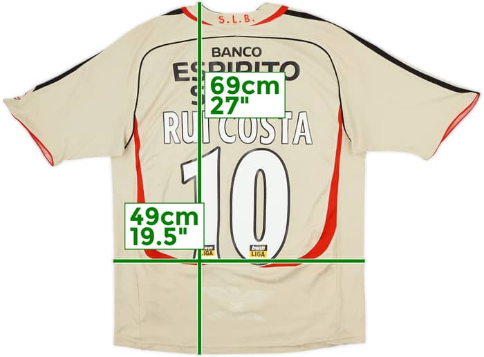 2006-07 Benfica Away Shirt Rui Costa #10 - 8/10 - (13-14 Years)