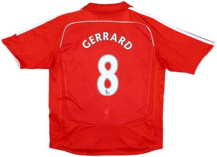 2006-08 Liverpool Home Shirt Gerrard #8 - 6/10 - (L.Boys)