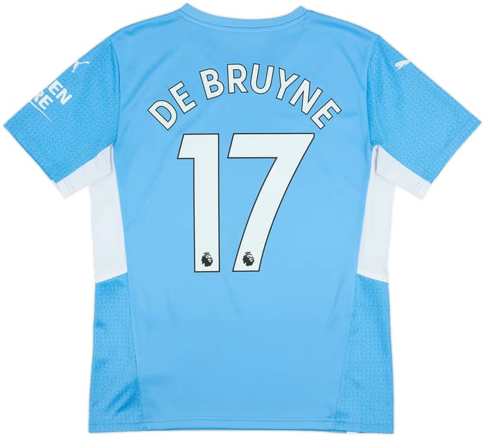 2021-22 Manchester City Home Shirt De Bruyne #17 - 8/10 - (M)