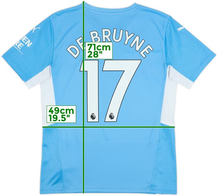 2021-22 Manchester City Home Shirt De Bruyne #17 - 8/10 - (M)