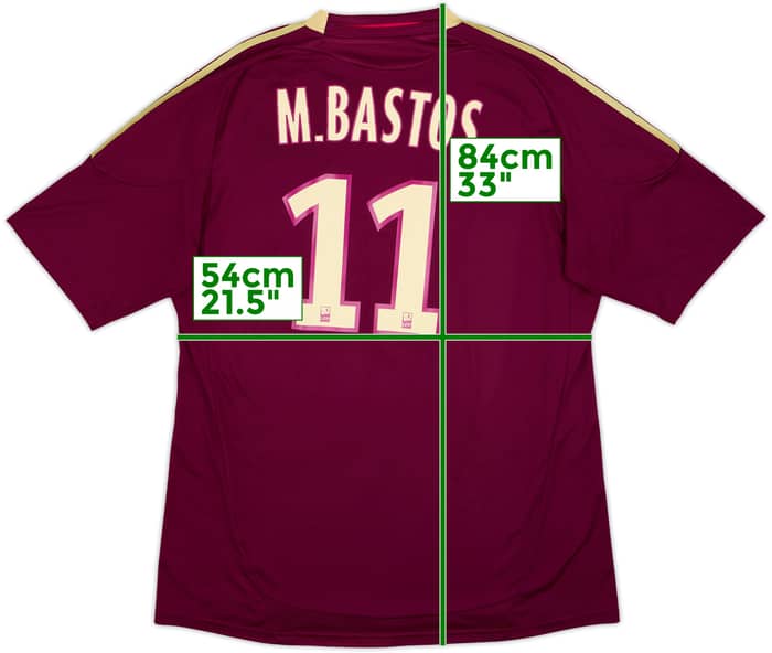 2010-11 Lyon Away Shirt M.Bastos #11 - 8/10 - (XL)