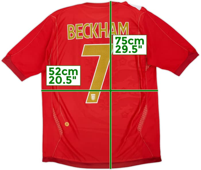 2006-08 England Away Shirt Beckham #7 - 4/10 - (M)