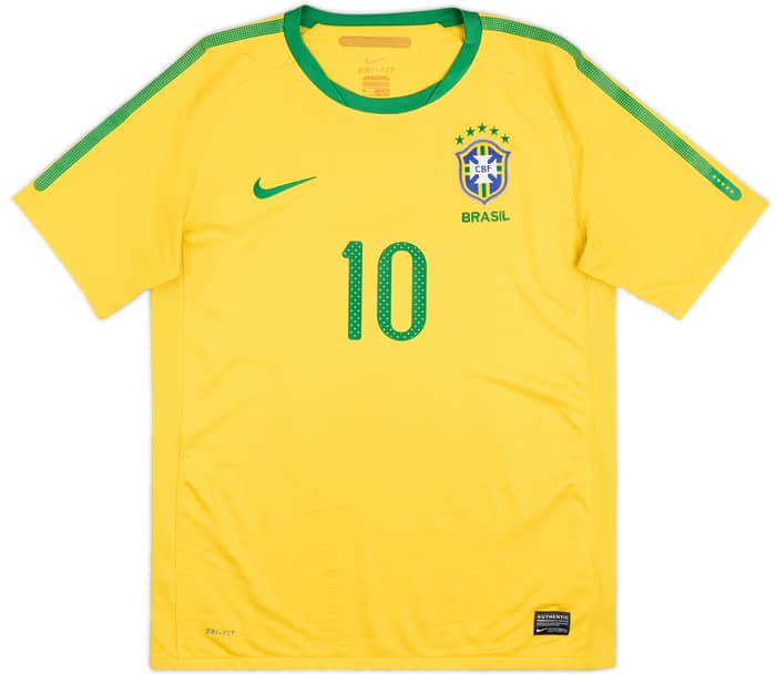 2010-11 Brazil Home Shirt Ronaldinho #10 - 7/10 - (XL.Boys)