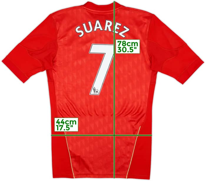 2010-12 Liverpool Player Issue TechFit Home Suarez #7 - 8/10 - (L)