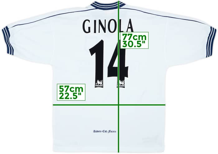 1997-99 Tottenham Home Shirt Ginola #14 - 9/10 - (L)