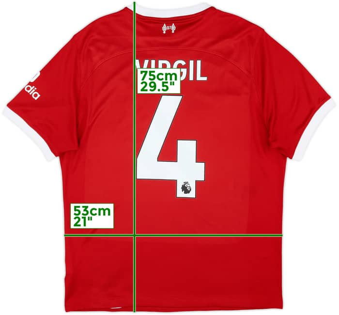 2023-24 Liverpool Home Shirt Virgil #4 - 9/10 - (L)