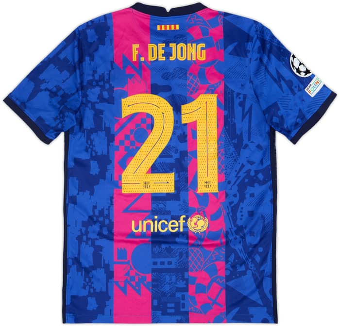 2021-22 Barcelona Home Shirt F.De Jong #21 - 10/10 - (XL.Boys)