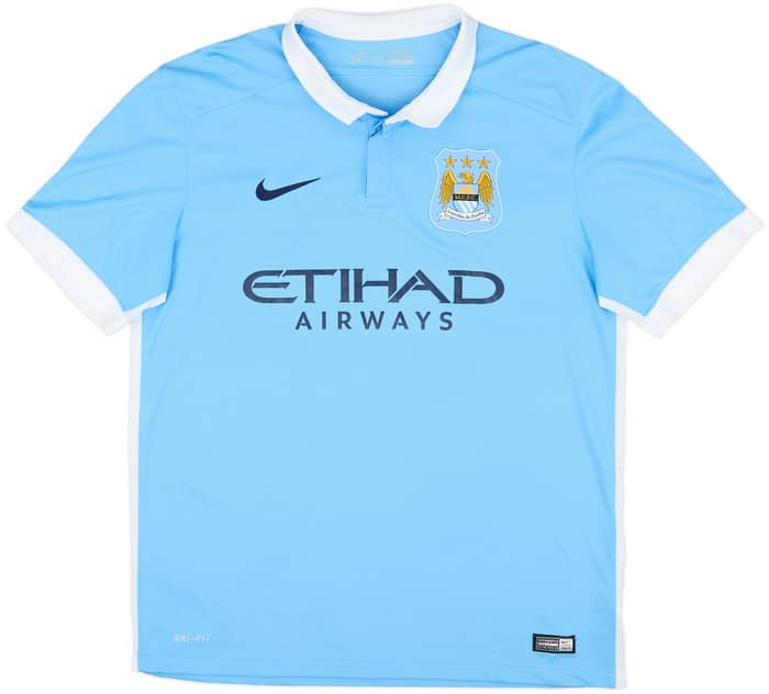 2015-16 Manchester City Home Shirt Kun Aguero #10 - 8/10 - (L)