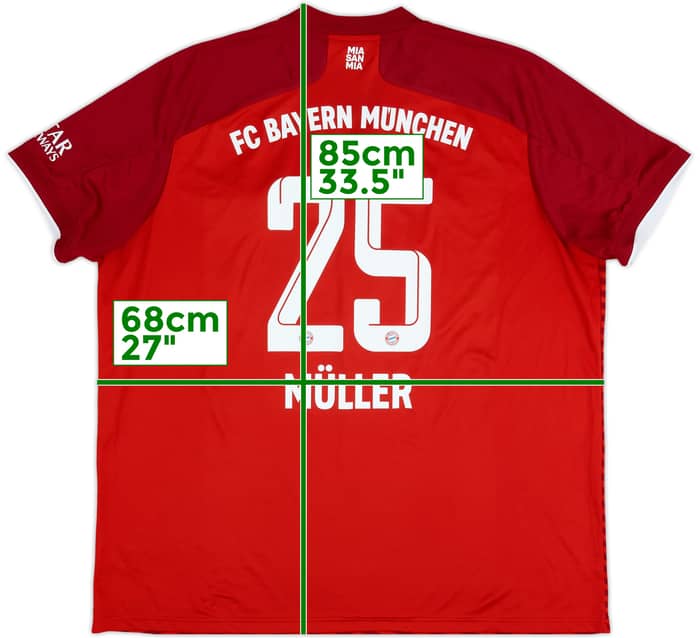 2021-22 Bayern Munich Home Shirt Muller #25 - 7/10 - (3XL)