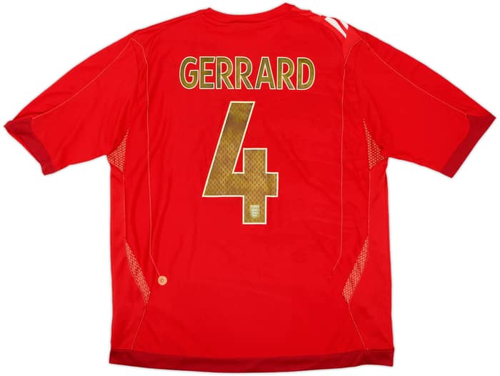 2006-08 England Away Shirt Gerrard #4 - 5/10 - (XL)