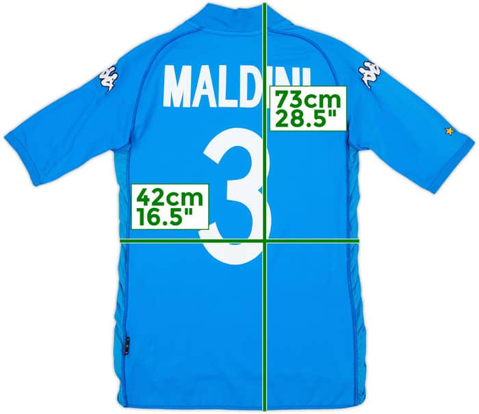 2002 Italy Home Shirt Maldini #3 - 7/10 - (S)