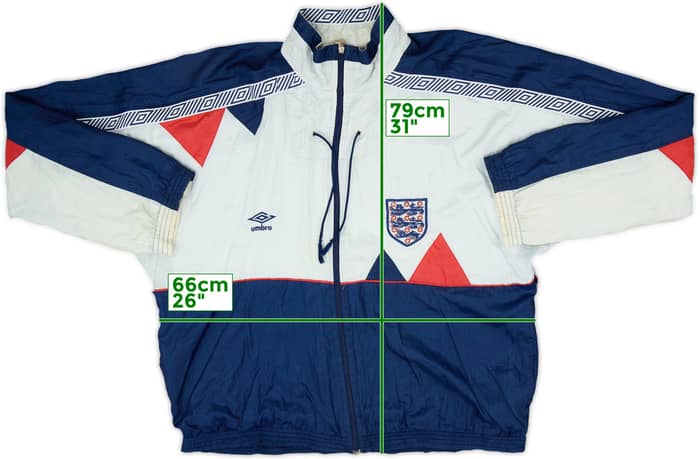 1990-92 England Umbro Track Jacket - 7/10 - (XL)