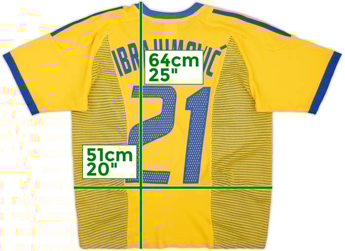 2002-03 Sweden Home Shirt Ibrahimovic #21 - 6/10 - (M)