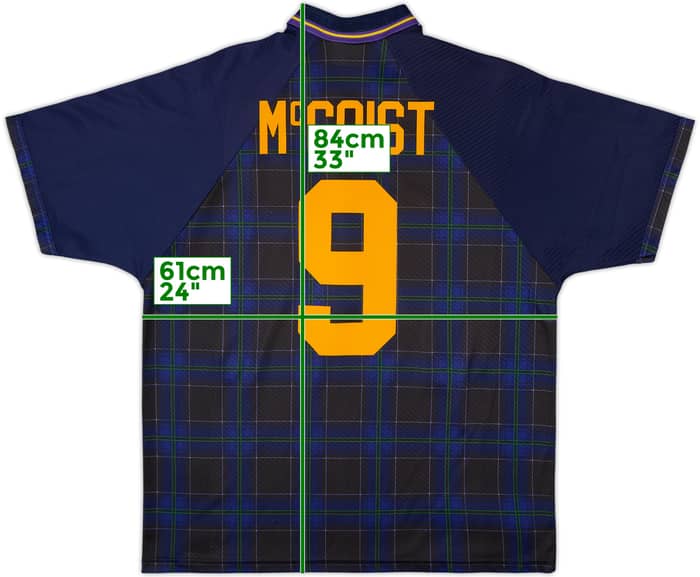 1994-96 Scotland Home Shirt McCoist #9 - 8/10 - (XXL)
