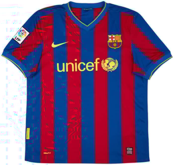 2009-10 Barcelona Home Shirt Pique #3 - 8/10 - (M)