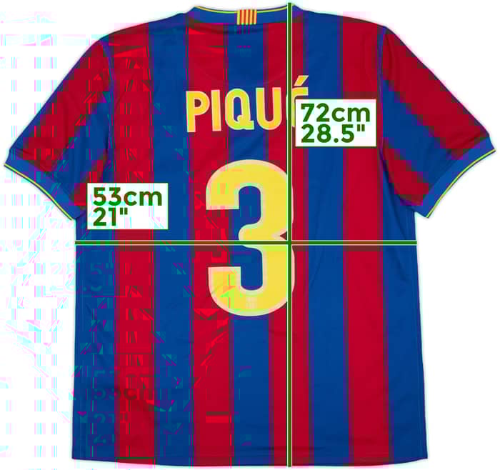2009-10 Barcelona Home Shirt Pique #3 - 8/10 - (M)