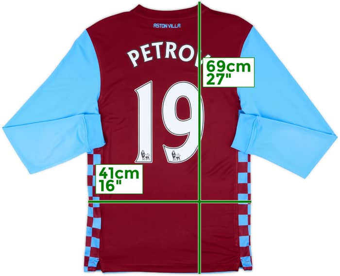 2010-11 Aston Villa Home L/S Shirt Petrov #19 - 10/10 - (S)