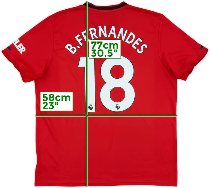2019-20 Manchester United Home Shirt B.Fernandes #18 - 5/10 - (XL)