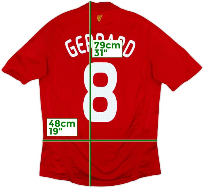 2008-10 Liverpool Home Shirt Gerrard #8 - 6/10 - (M)